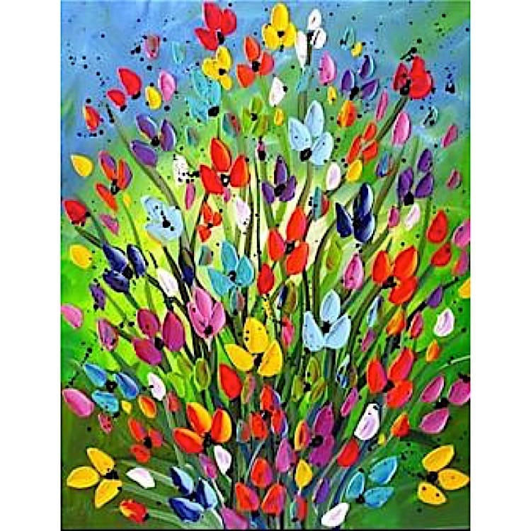 Schilderij mooie kleurrijke bloemenpracht - Kopen foto 1