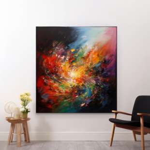 Kleurenexplosie Canvas: Modern Abstract Meesterwerk foto 1