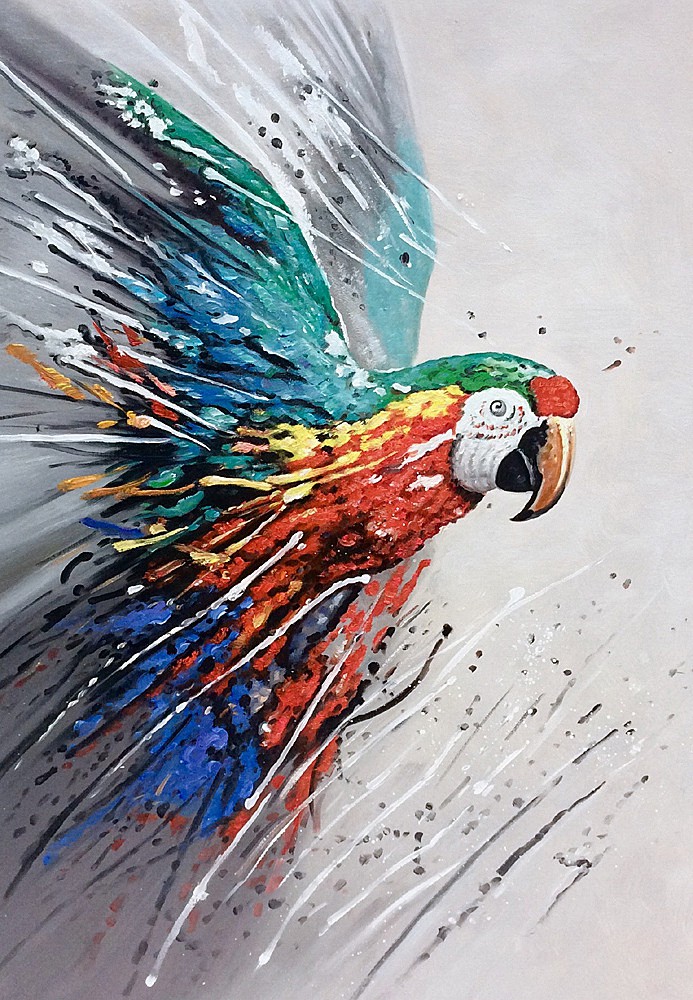 schilderij abstracte papegaai | Kunst in huis