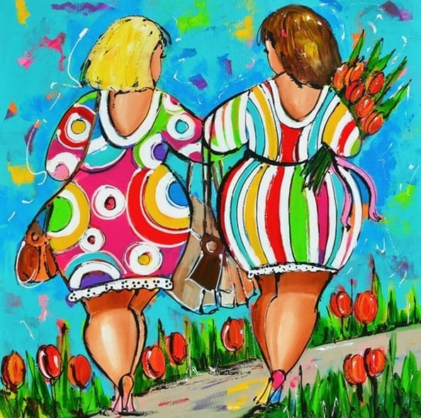 Beste Schilderij - Dikke dames aan de wandel | Kunst voor in huis GI-47