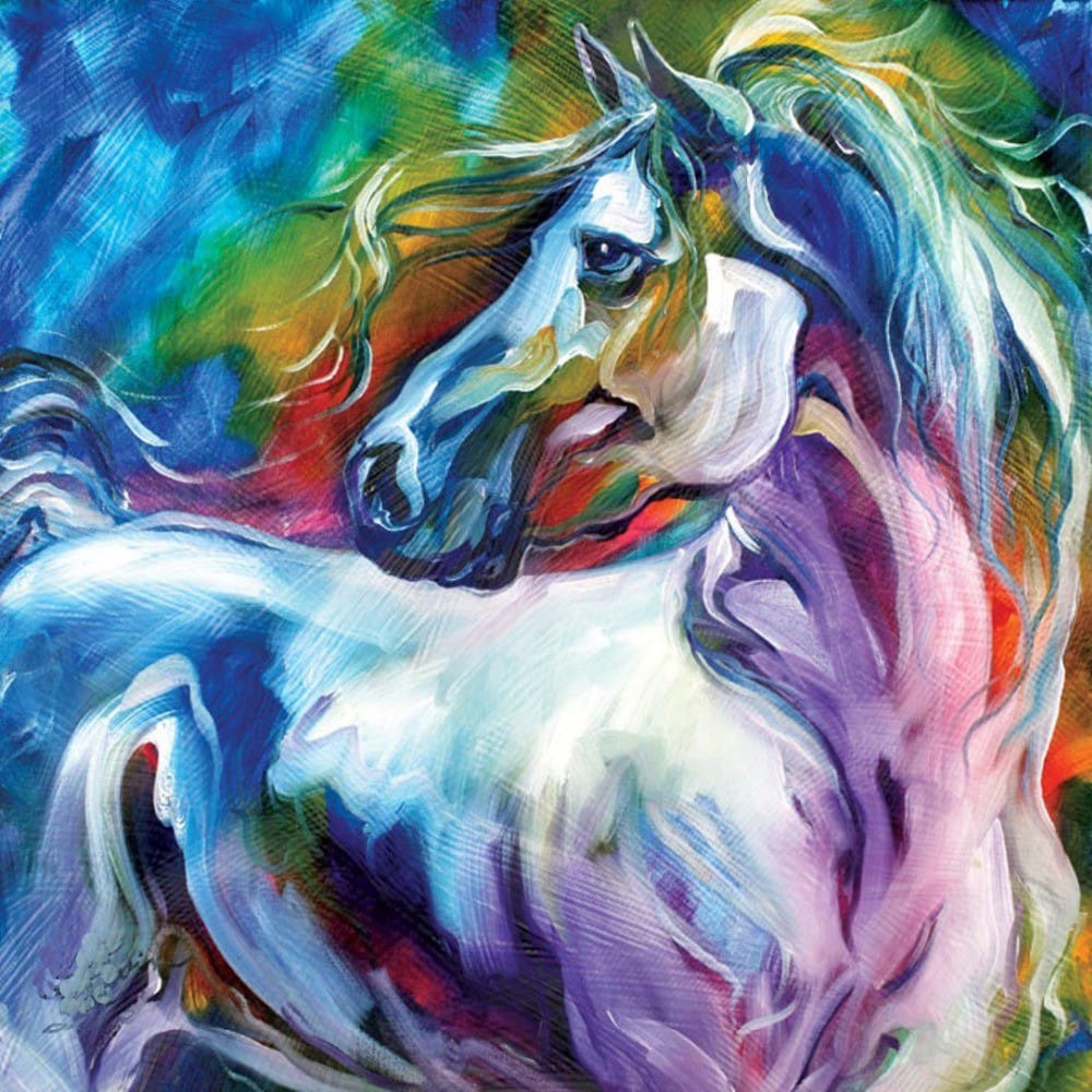 pop art kunst paard in olieverf | Kunst voor in huis