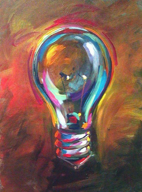 Gekleurde lamp olieverfschilderij foto 1