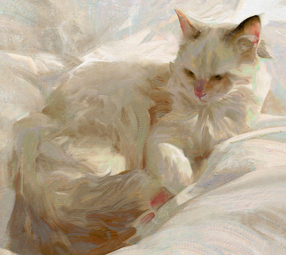 Olieverfschilderij van een kat foto 2