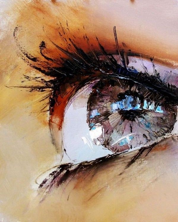 Olieverfschilderij van oog foto 1