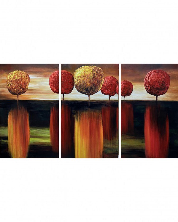 Olieverf schilderij Stadspark II - Kopen foto 1