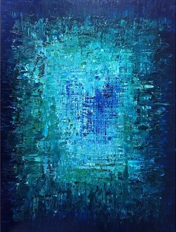 Abstract schilderij Blauwe Freek foto 1