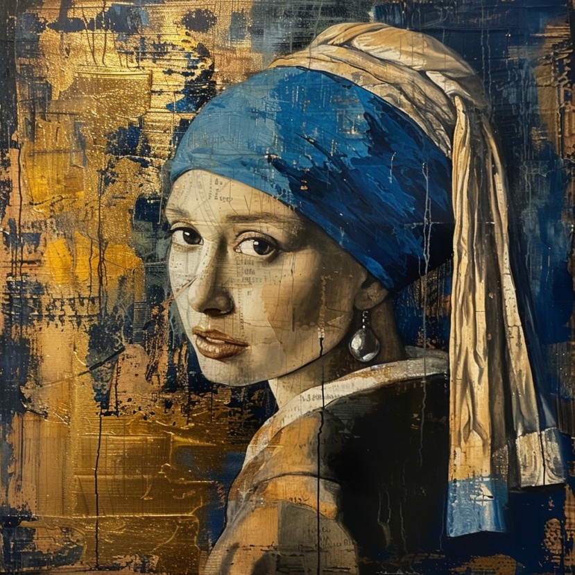 Parelmeisje: Moderne Ode aan Vermeers Meesterwerk foto 1