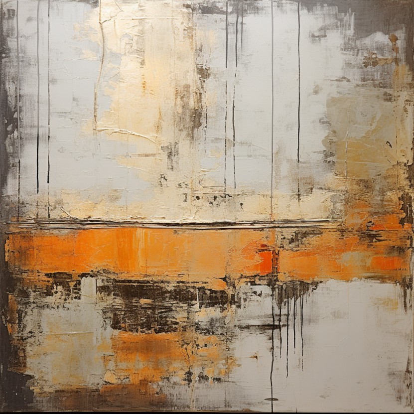 Aurora Contrast: Moderne Abstracte Olieverf Dynamiek | Kunst voor in huis