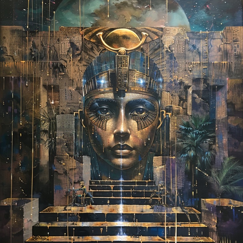Wachter van de Anunnaki – Mystiek Olieverfschilderij foto 1