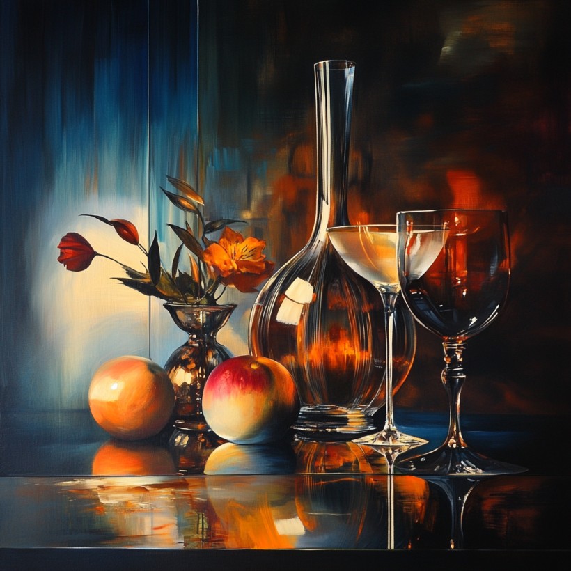 Stilleven olieverfschilderij – Reflectie van Rust foto 1