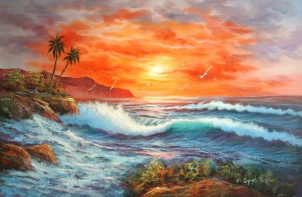 Verwonderend Landschap schilderij Zonnige zee | Kunst voor in huis XR-02