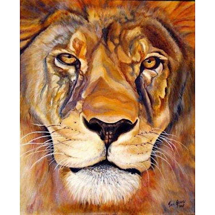 Schilderij portret van leeuw foto 1