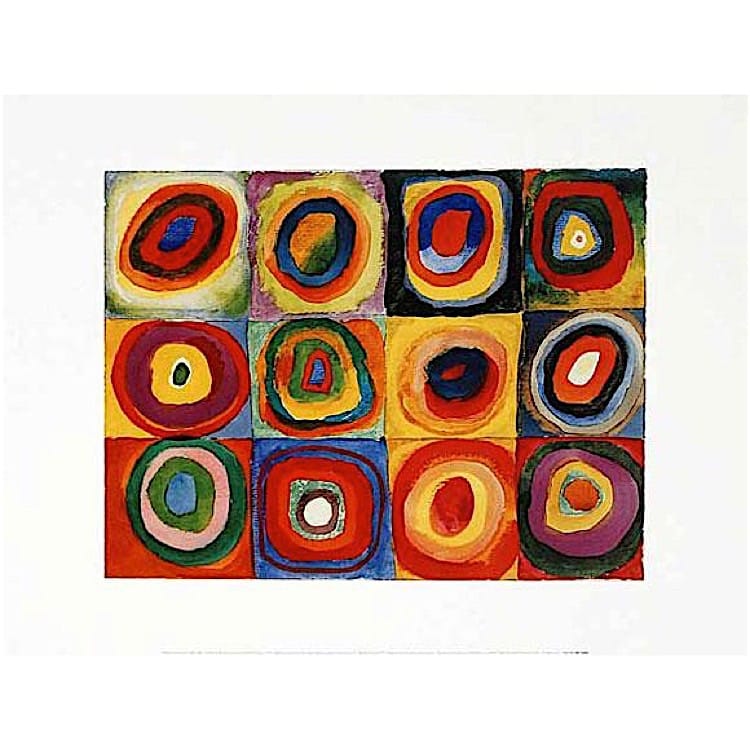Kleurenparade olieverfschilderij – Abstracte cirkels foto 1