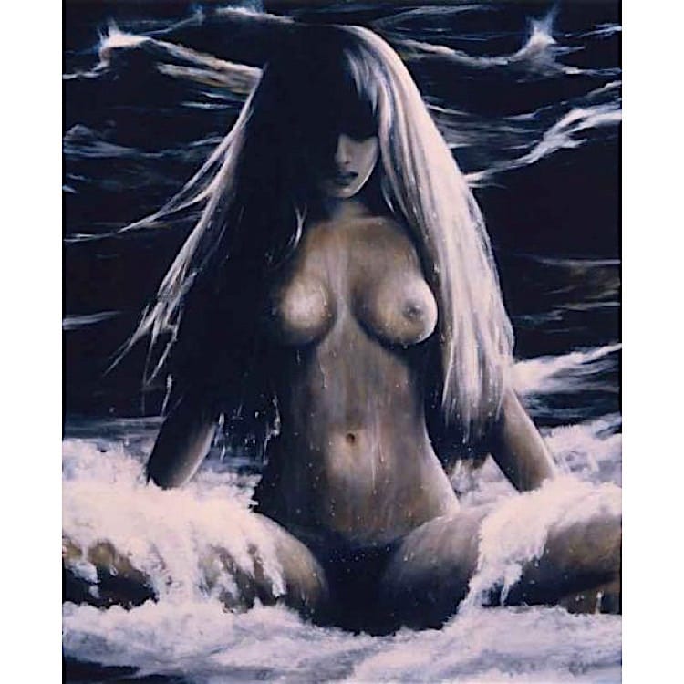 Figuratief Schilderij naakt aan strand - Kopen foto 1