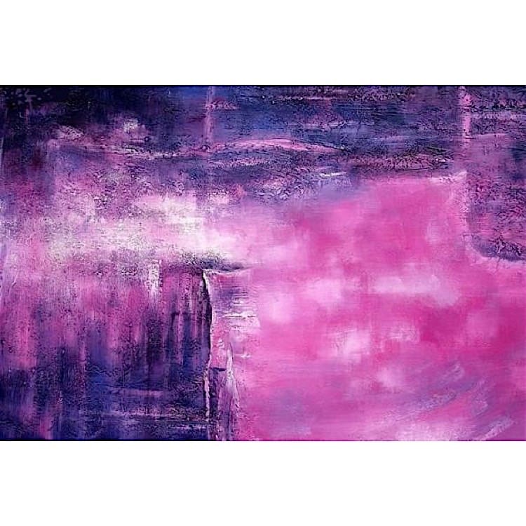 Bedachtzaam nachtmerrie kraai Schilderij abstract paars en roze | Kunst voor in huis