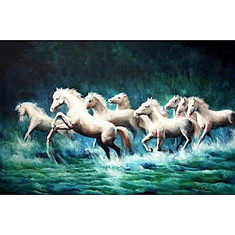 Prachtig schilderij met Dansende paarden - Kopen foto 1