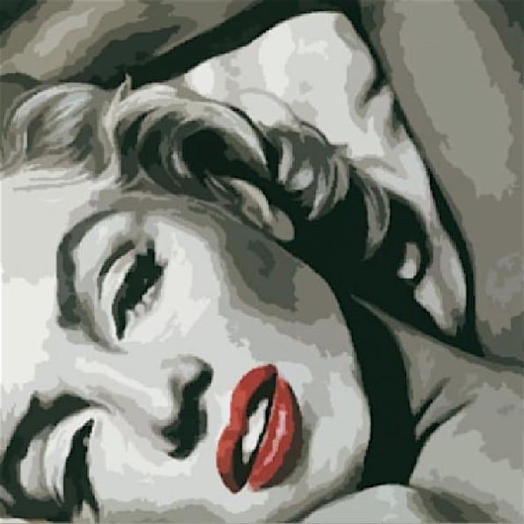 Schilderij Marilyn Monroe red lips foto 1