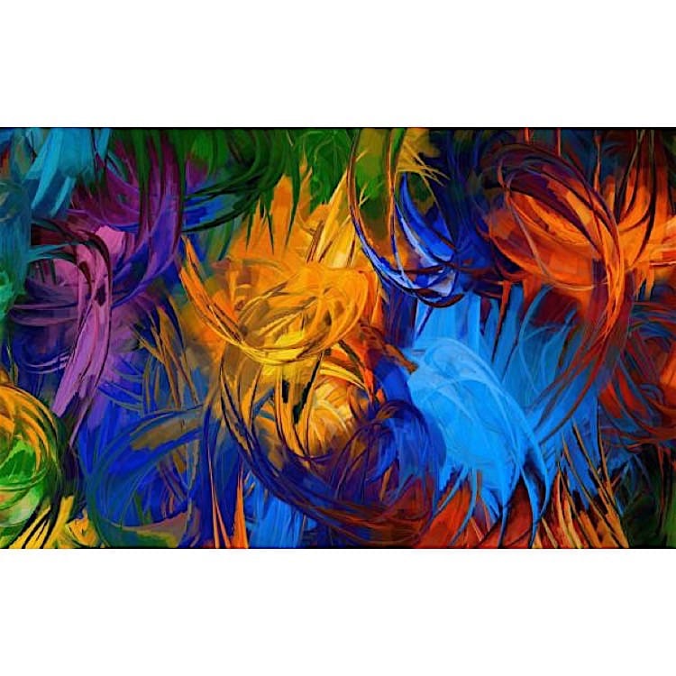 Schilderij moderne kleurige krullen foto 1