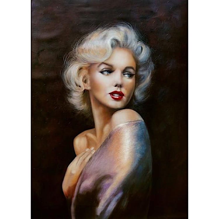 Olieverf Schilderij Portret Miss. Monroe foto 1