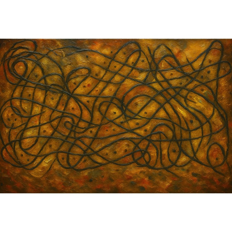 Abstract olieverfschilderij – betaalbare kunst in warme tinten foto 2