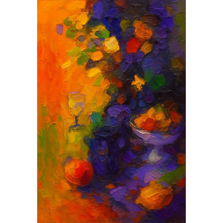 Kleurenpot – Dik Geschilderd Abstract Schilderij foto 1