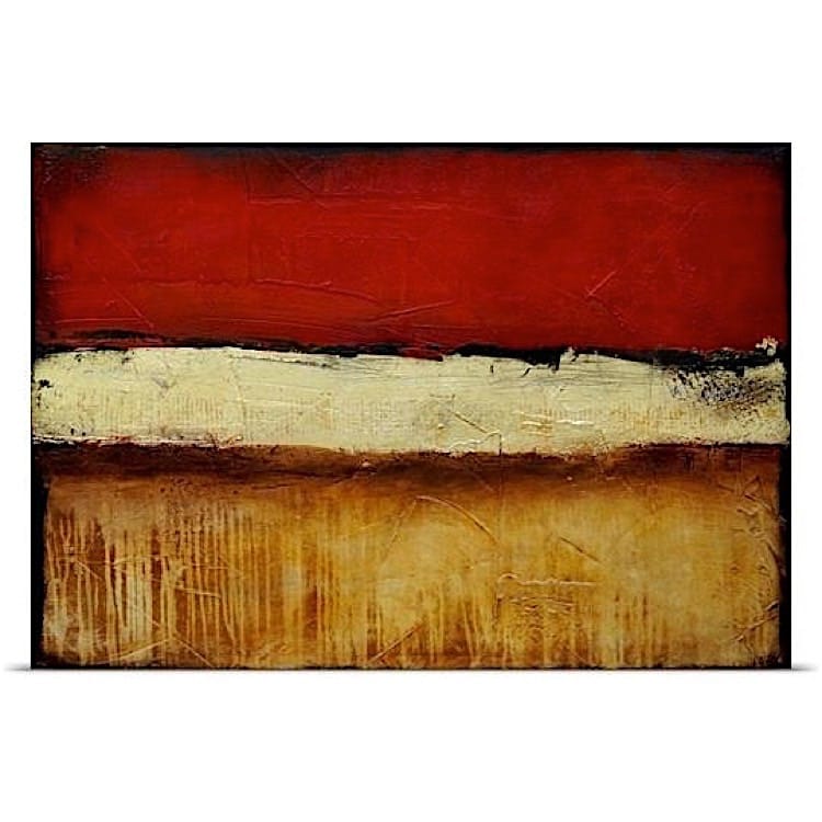Abstract Schilderij rood wit goud - Te koop foto 1