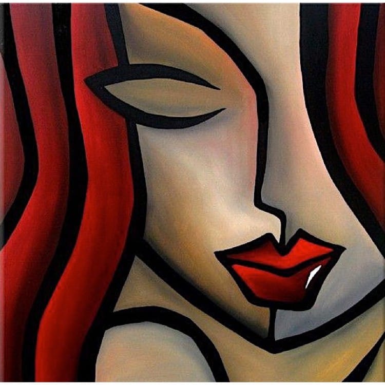 Schilderij dame in pop-art foto 2