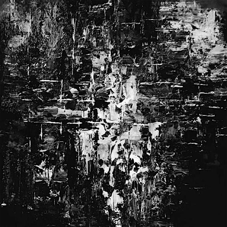 stroom punch Mondwater Abstract Zwart Wit Schilderij het witte gat | Kunst voor in huis