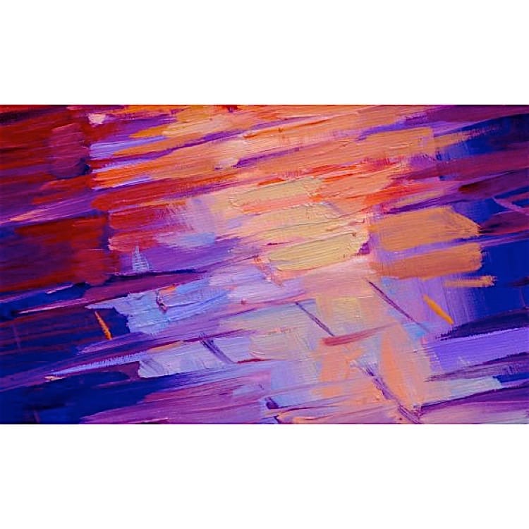 Abstract Schilderij modern met paarse strepen foto 1