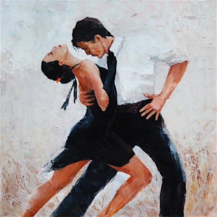 Olieverf schilderij Argentijnse tango foto 1