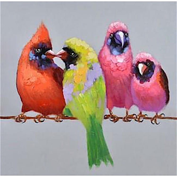 Verrassend Dieren Schilderij 4 vogels | Kunst voor in huis VB-88