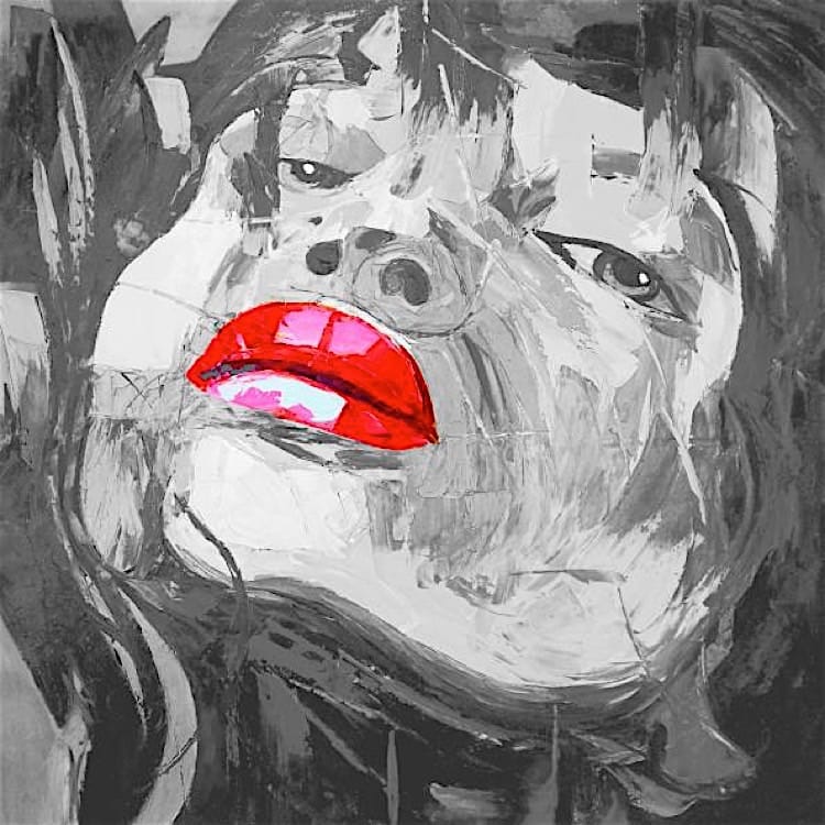 Schilderij pop art red lips foto 1