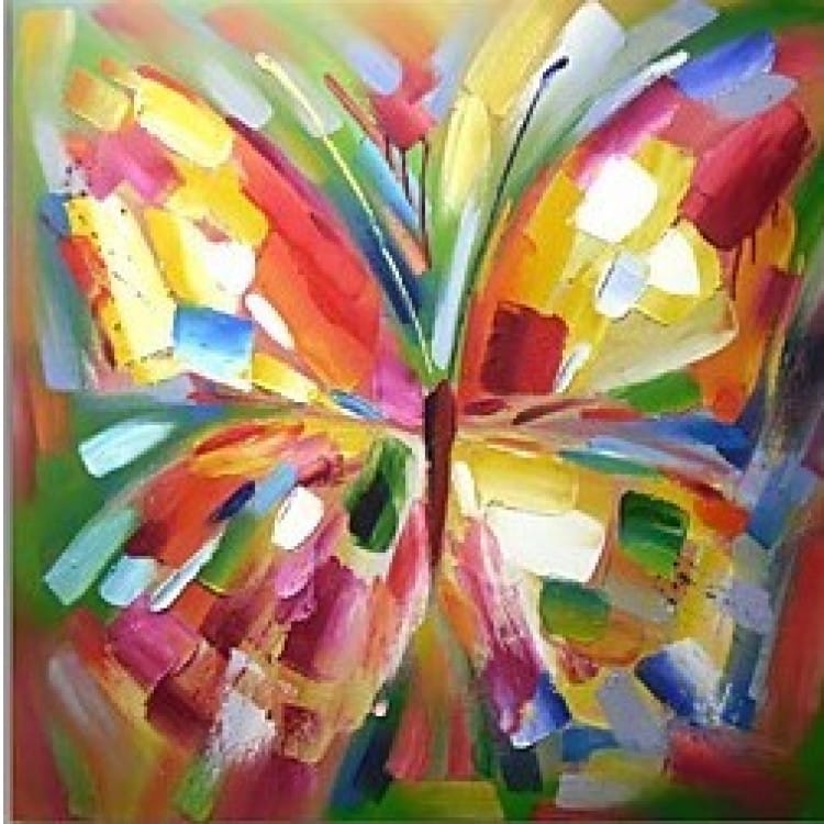 Schilderij abstracte vlinder foto 1