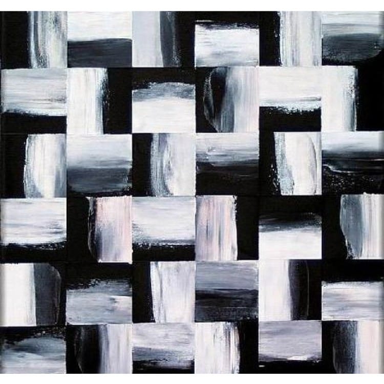 Modern Schilderij Vierkant zwart wit - kopen foto 1