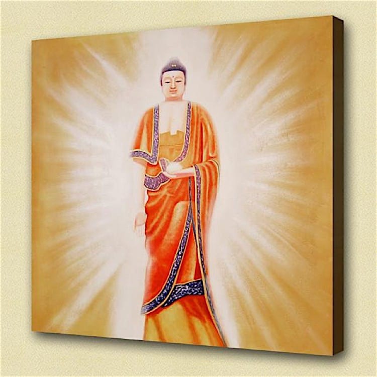 Olieverf schilderij Boeddha Khun foto 1