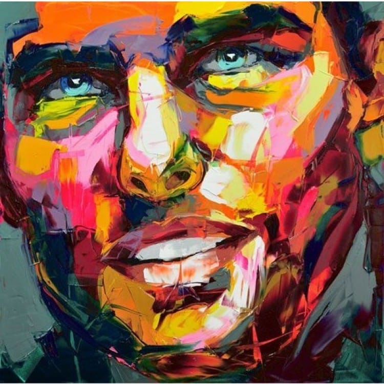 Abstract schilderij mannen gezicht - Kopen foto 1