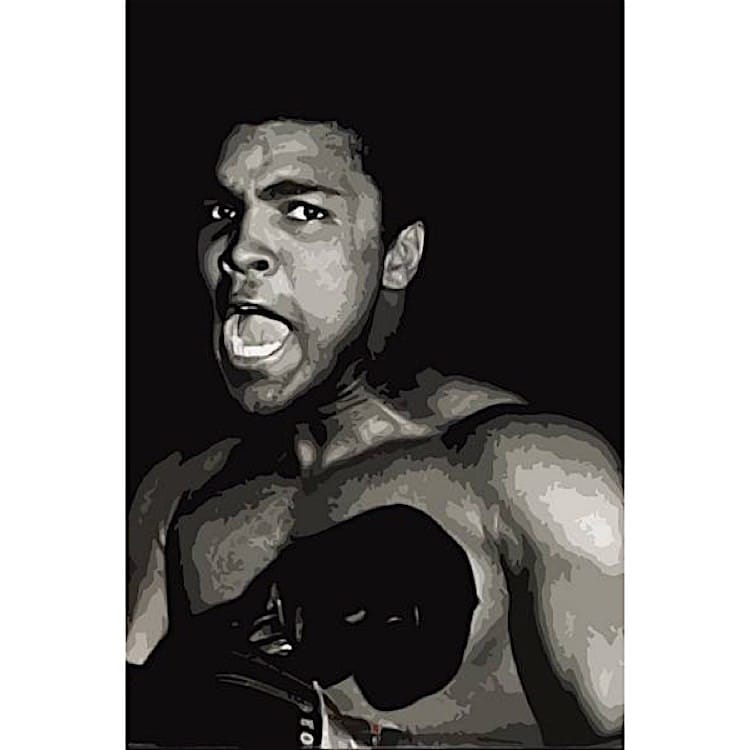 Olieverf schilderij mohammed ali foto 1