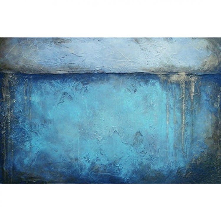 Abstract schilderij Blauw met Grijs - Kopen foto 1