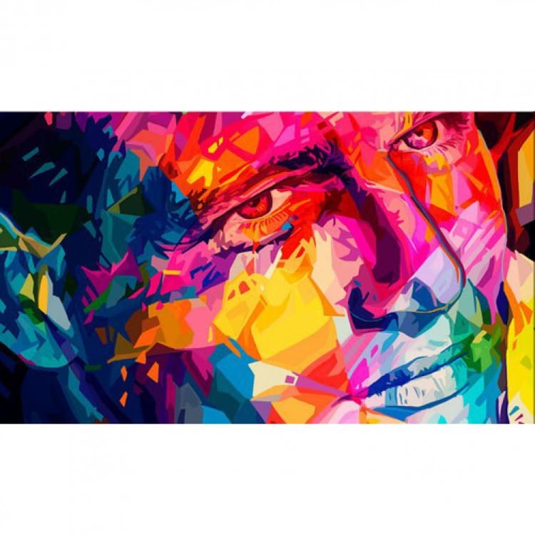 pop art Schilderij gekleurd gezicht - Kopen foto 1