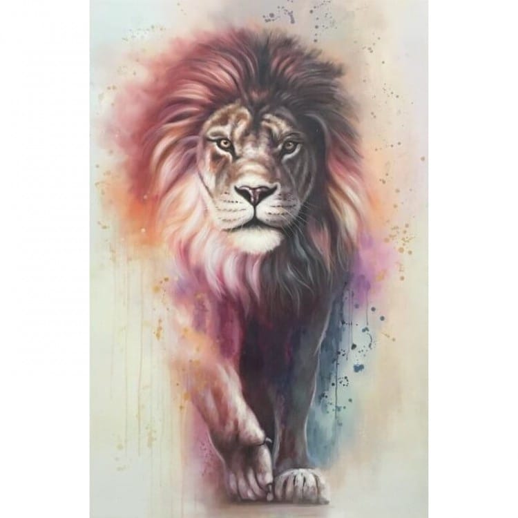 Schilderij de lopende leeuw foto 1