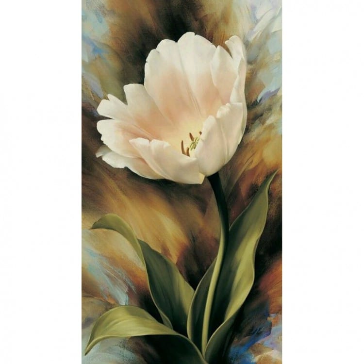 Bloemen schilderij de eenzame tulp foto 1