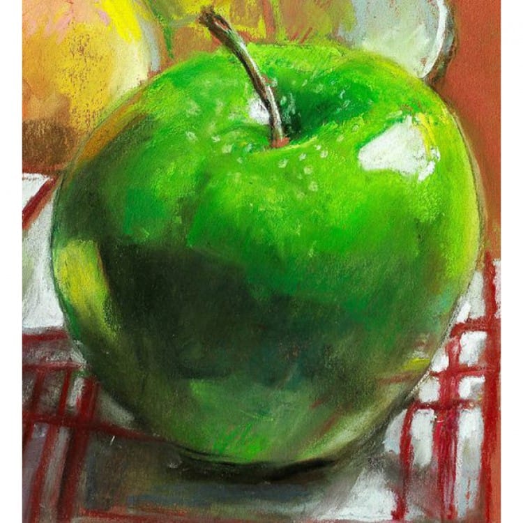 Te koop - Stilleven Schilderij de groene appel foto 1