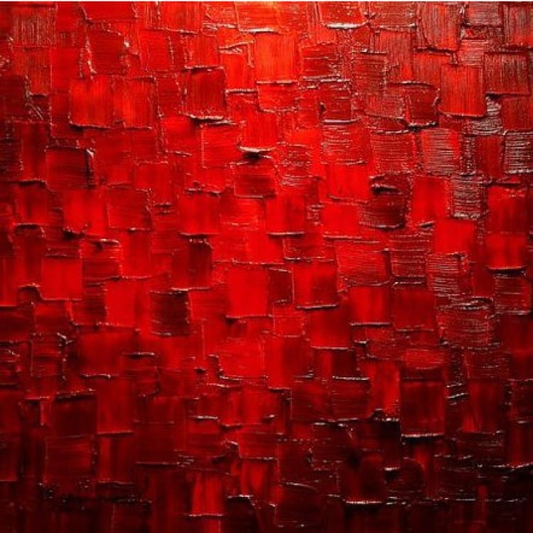 Modern schilderij rode blokken - Kopen foto 1