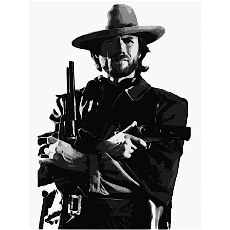 Olieverf schilderij Clint Eastwood foto 1