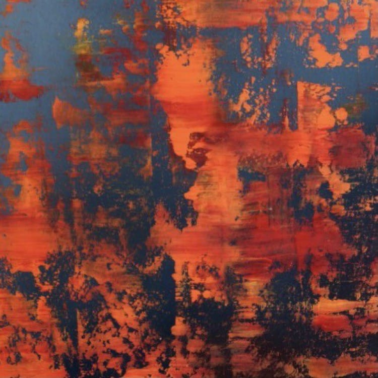 Olieverfschilderij oranje vlekken foto 1