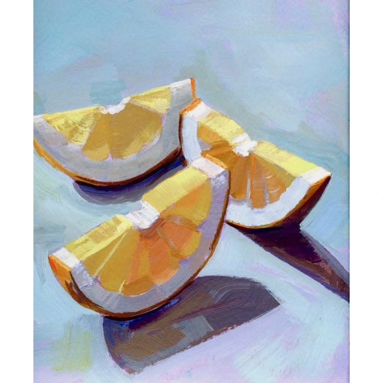 Stilleven Schilderij met citroenen - Te koop foto 1