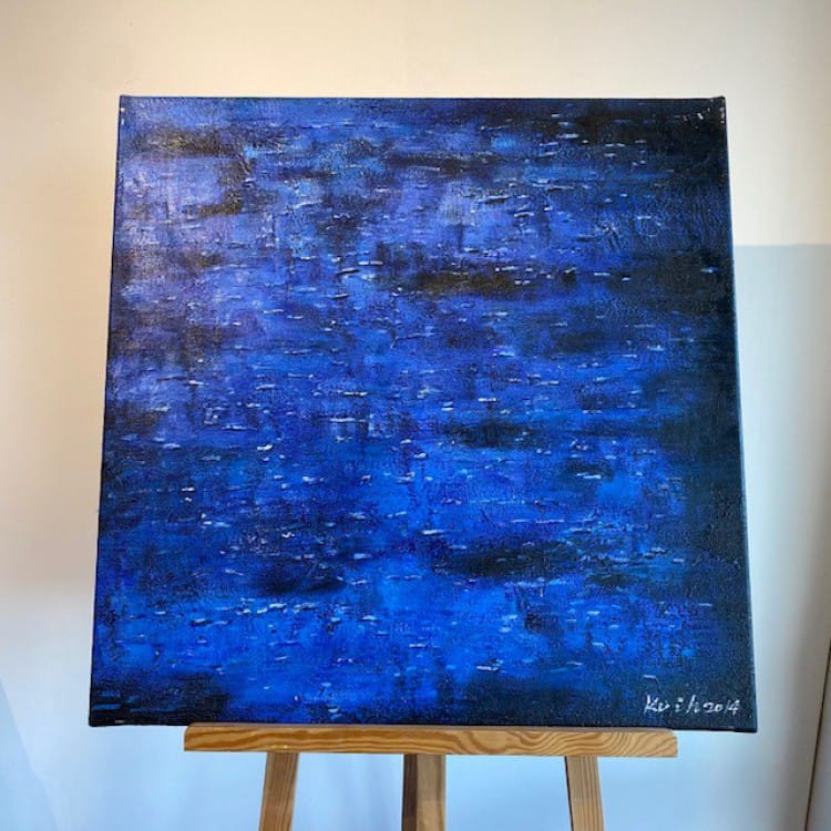 Uitverkoop schilderij donkerblauw abstract foto 1