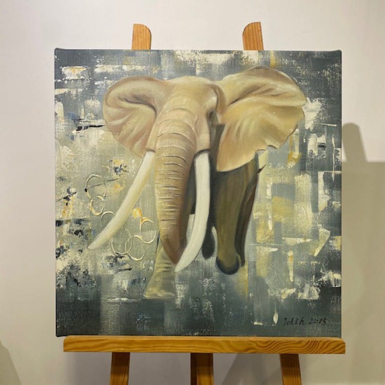 Uitverkoop schilderij olifant foto 1