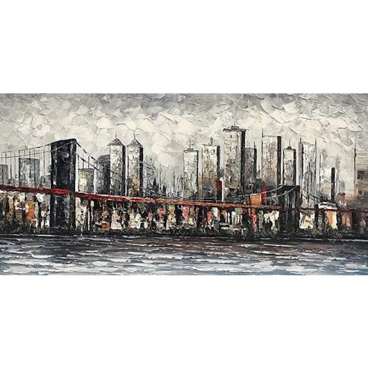 Schilderij stad in zwart wit - Kopen foto 1