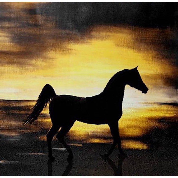 Schilderij van Rennend paard - Te koop foto 2